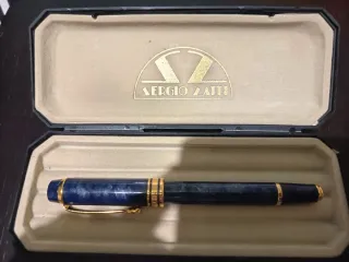 Pluma Fuente Sergio Zatti Azul Dorada
