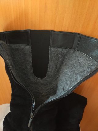 Botas de ante negras talla 37, gamuza natural