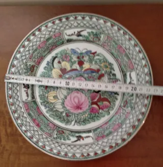 Piatto decorativo vintage fiori farfalle