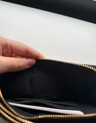 Monedero Coach Negro Piel