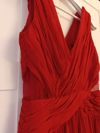 MANGO. Vestido largo rojo elegante