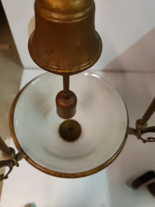 Lampadario 4 luci oro e trasparente