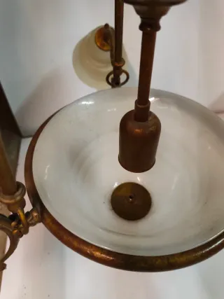 Lampadario 4 luci oro e trasparente