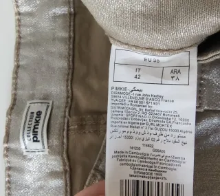 Pantalón denim dorado brillante