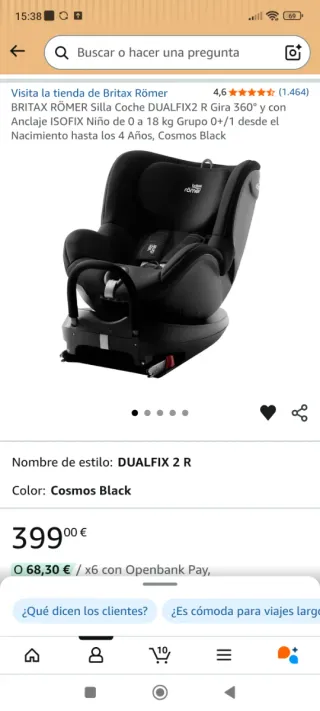 Silla coche Britax Römer Dualfix2 0-4 años
