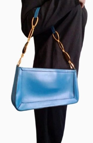 Borsa Gianni Versace blu ottanio