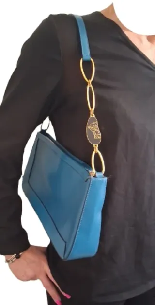 Borsa Gianni Versace blu ottanio
