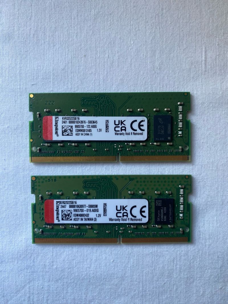 2x Kingston DDR4 SO-DIMM 32GB 3200MHz