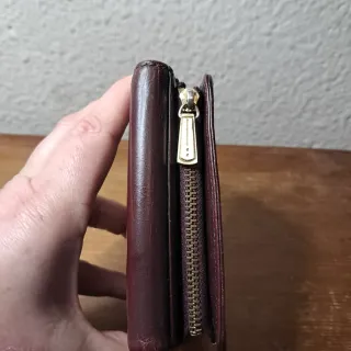 Cartera Uterqüe Piel Marrón y Beige