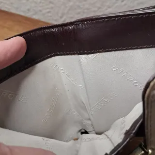 Cartera Uterqüe Piel Marrón y Beige