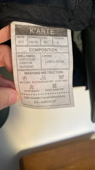 Traje de chaqueta dos piezas