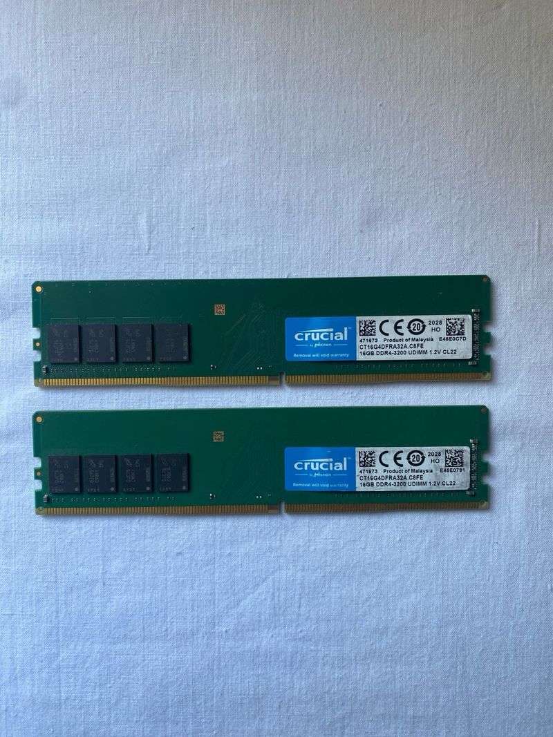 2x Crucial 16GB DDR4 3200MHz UDIMM afbeelding 2