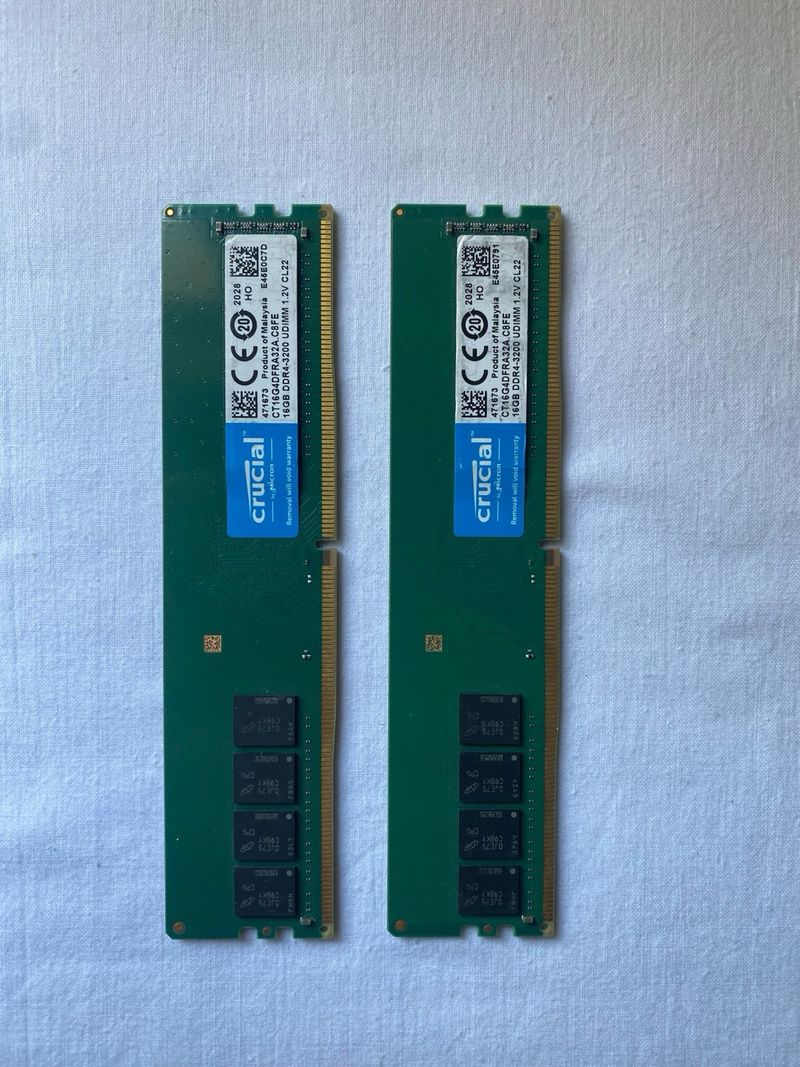 2x Crucial 16GB DDR4 3200MHz UDIMM afbeelding 3