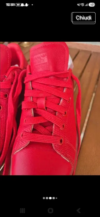 Scarpe Adidas Rosse Stan Smith (Taglia 36 2/3)