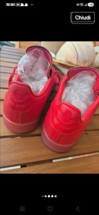 Scarpe Adidas Rosse Stan Smith (Taglia 36 2/3)