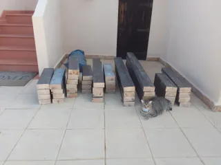 Banco rústico de viga antigua - Madera maciza