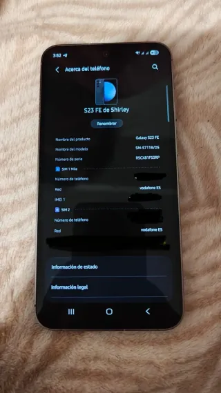 Samsung S23 FE 5G 256GB Negro Dual SIM