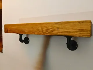 Estantería rústica de viga - Madera maciza