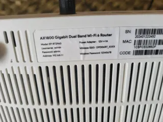 Router AX 1800 Gigabit dual  band WiFi 6.