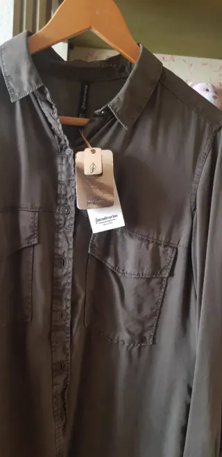 Camisa verde militar mujer talla M