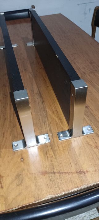 Repisas Madera con Bordes Acero Inoxidable