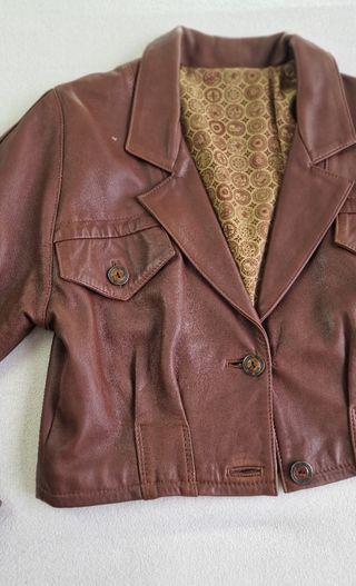 Cazadora bolero piel marrón