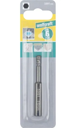 wolfcraft Broca recubierta de diamante  Ø 6 mm