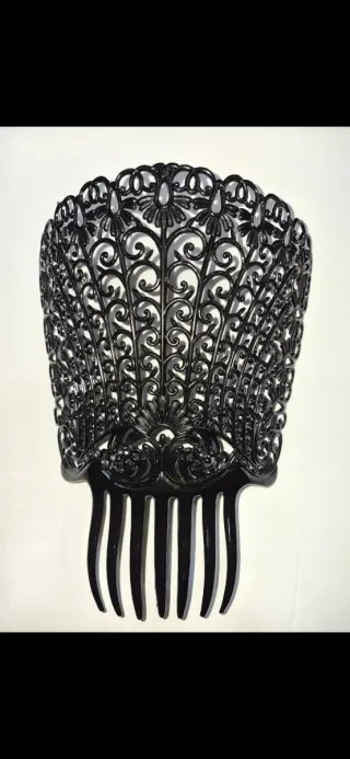 Mantilla grande encaje negro con peineta