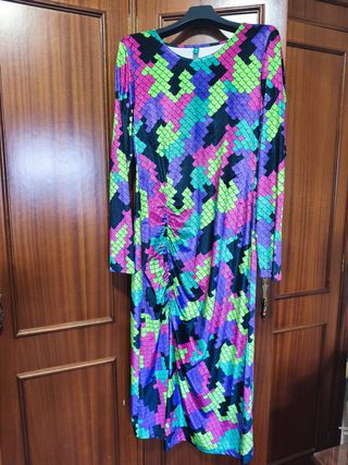 Vestido Zara Multicolor Escamas