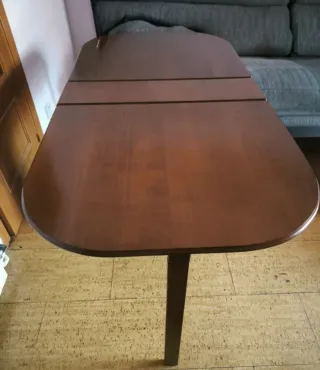 Mesa plegable abatible madera oscura 2 hojas