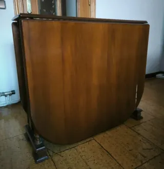 Mesa plegable abatible madera oscura 2 hojas