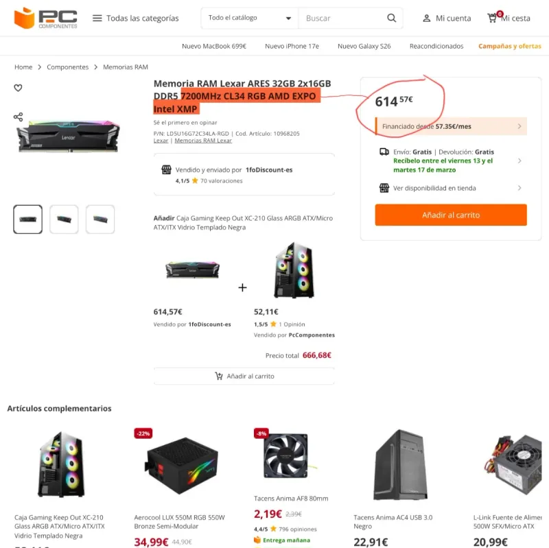 A-Die 2x16GB DDR5 6000-7200 CL28-34 AMD/Intel 32GB afbeelding 2