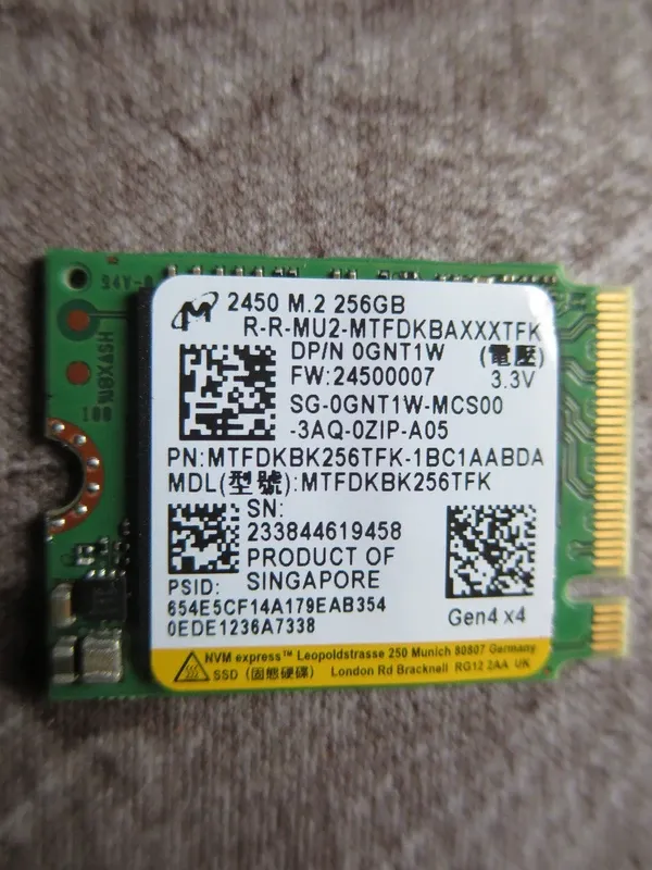 Disco Duro SSD Micron 256GB M.2 NVMe SteamDeck