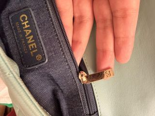 Bolso Chanel Flap Cuero Acolchado Menta