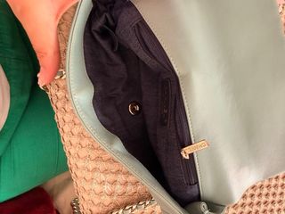 Bolso Chanel Flap Cuero Acolchado Menta