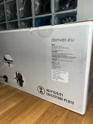 Patinete Eléctrico Denver SEL-65250FW a estrenar