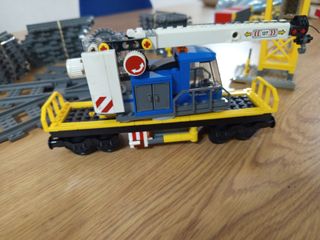 Tren grúa Lego con vías