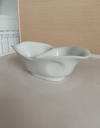 Salsera doble de porcelana