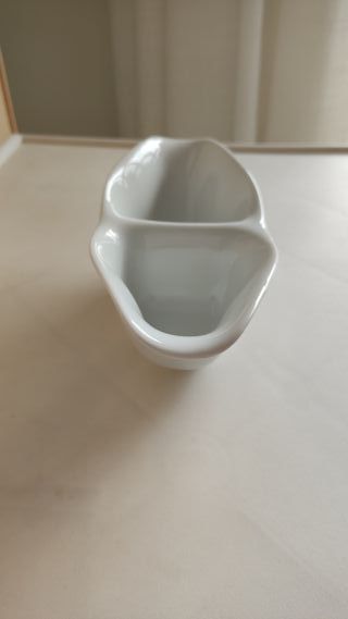 Salsera doble de porcelana