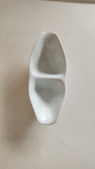 Salsera doble de porcelana