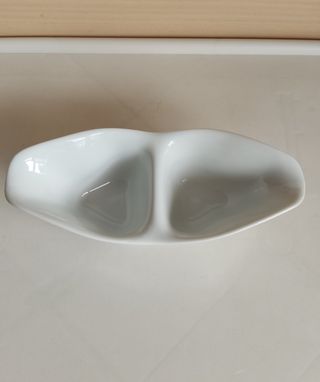 Salsera doble de porcelana