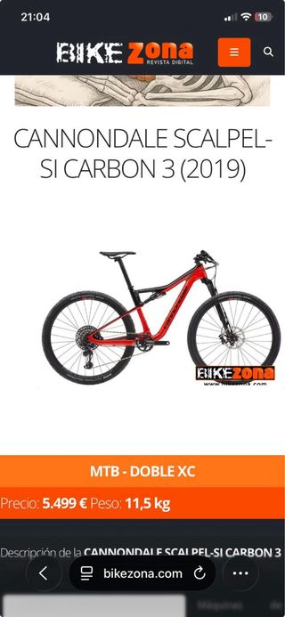 Cannondale Scalpel SI carbon talla L