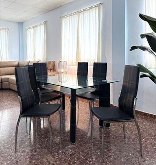 Mesa de cristal con 6 sillas - entrega gratis!