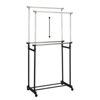 Perchero doble metálico con ruedas