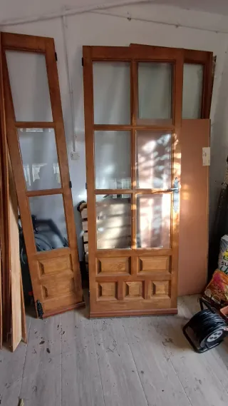 Puerta Roble Macizo con Marco Original