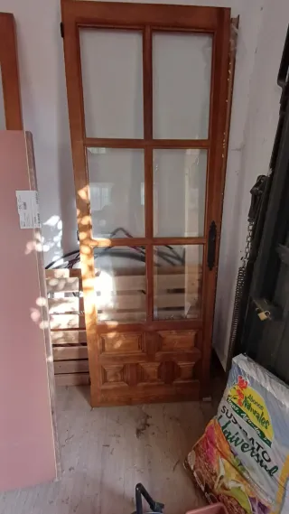 Puerta Roble Macizo con Marco Original