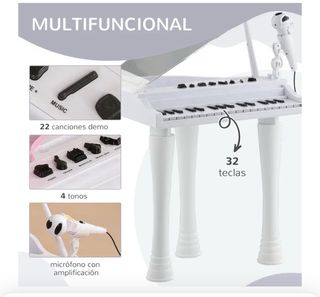 Piano elettronico infantile bianco