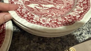 Vajilla San Claudio Porcelana bridge rosa / rojo