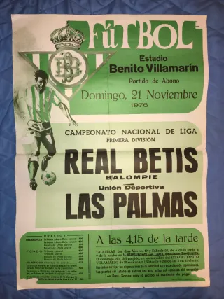 Cartel Fútbol 1976 Betis - Las Palmas