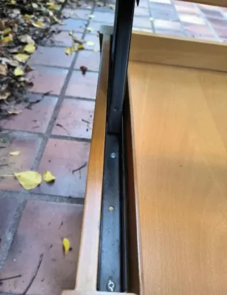 Mesa elevable de Madera y Cristal